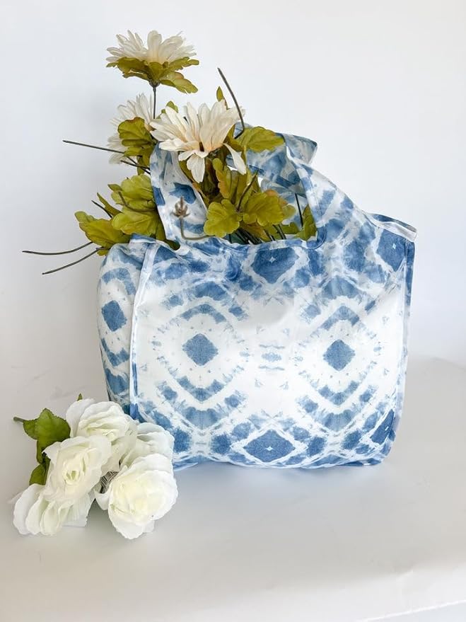 Reusable Grocery Bag - Stylish Shopping Bag for Groceries - Foldable Tote Bag - Medium Size