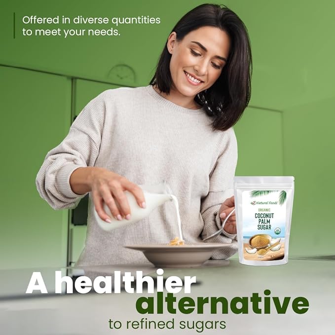 Z Natural Foods Organic Coconut Sugar - Nutrient-Dense, Flavorful & Unrefined Brown Coconut Sugar - Perfect for Tea, Coffee, Oatmeal, Deserts & Baking, Non-GMO, Vegan, Gluten-Free, 10 lbs