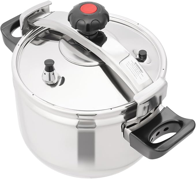 23.2 Quart Pressure Cooker Stainless Steel Pressure Canner, Large Capacity, Commercial Pressure Cooker Clamp On Type, Single Valves for Family or Commercial Use