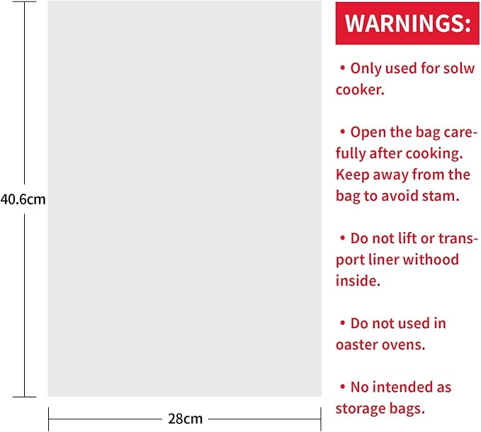 ECOOPTS Slow Cooker Liners Disposable Cooking Bags Small Size Pot Liners Fit 1QT to 3QT Suitable for Oval & Round Pot (20)