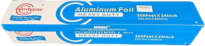 24 Inch Extra Wide Aluminum Foil Roll, 1000SQFT, 24 Inch Width x 500 Feet Length, Heavy Duty Aluminum Foil for Commercial, industrial, professinal, catering, roasting, baking, cooking grill and bbq