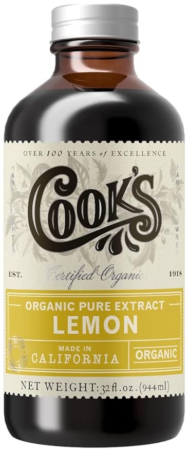 Cook's Organic Pure Lemon Extract 32 oz