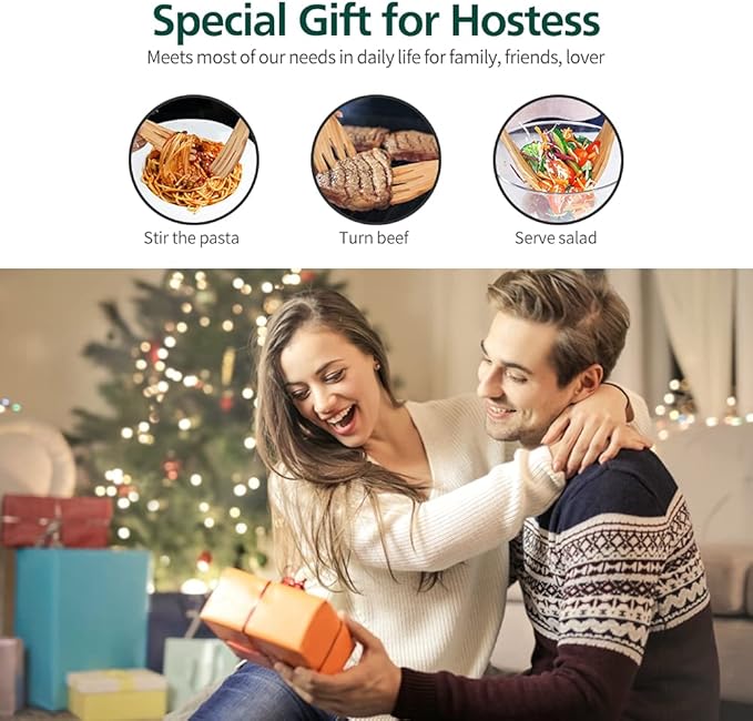 Bamboo Salad Hands, 2pcs 7.1in Bamboo Salad Server, Bamboo Kitchen Helper With Smooth Surface by Hand Grinding, Salad Claws Set for Serving Salad, Pasta, Fruit on Your Kitchen (2pcs Salad Hand)