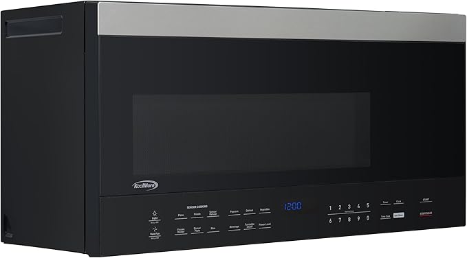 KoolMore KM-MOTSC-16BSS inch Range Microwave Oven with Sensor Cooking, 1,000 Watts and 300 CFM in Stainless-Steel and Black, UL Listed, 30 in./1.6 cu. ft