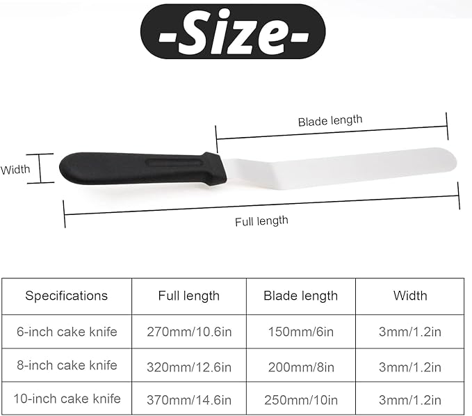Icing Spatula, Offset Spatula, Stainless Steel with PP Plastic Handle Cake Decorating Frosting Spatula