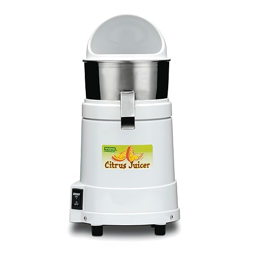 Waring Commercial JC4000 Heavy Duty Citrus Juicer with Dome, 120V, 5-15 Phase Plug, 10 x 10 x 19.5 inches, White