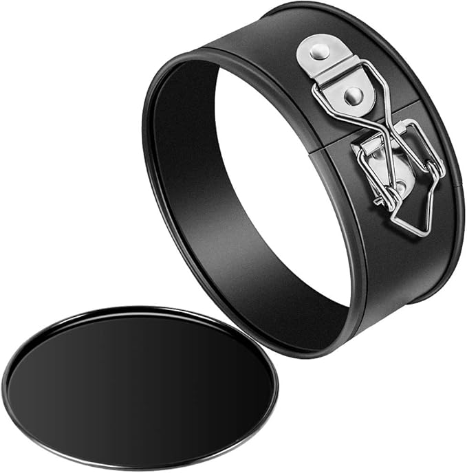 Springform Pan Set, 4-Inch Mini Cake Pan 4 Pack with 50 Pcs Parchment Paper Liners, Nonstick Leakproof for Mini Cheesecakes, Pizzas and Quiches