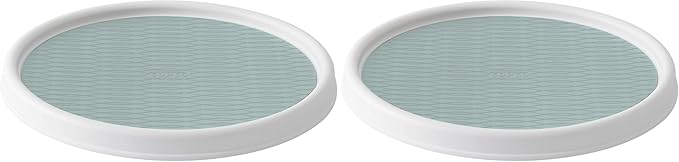 Copco Basics Non-Skid Pantry Cabinet Lazy Susan Turntable, 12-Inch, White (Pack of 2)