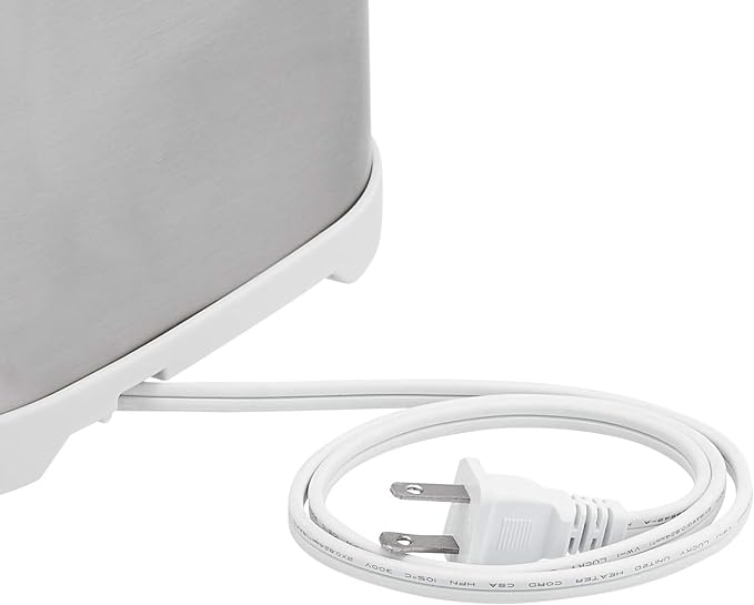 Amazon Basics 4 Slice Toaster with 6 Browning Settings, Removable Easy-to-Clean Crumb Tray, Cancel Button, 1600W, Brushed Silver