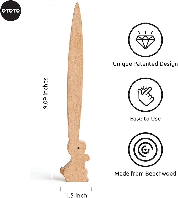 OTOTO Bernie Bunny Toaster Tongs - Rabbit Toast Tongs, Wooden Tongs for Toaster, Wooden Toaster Tongs - Multipurpose Mini Tongs for Appetizers, Wood Utensils & Cute Kitchen Gadgets