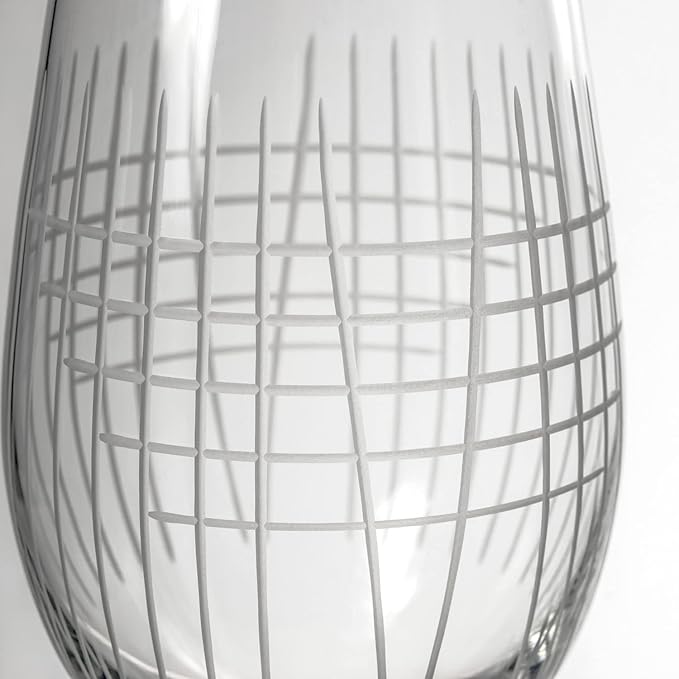 Rolf Glass Matchstick All Purpose Wine Glass 18 Ounce - Set of 4 Large Wine Glasses - Lead-Free Glass - Engraved Large Wine Glasses - Proudly Made in the USA