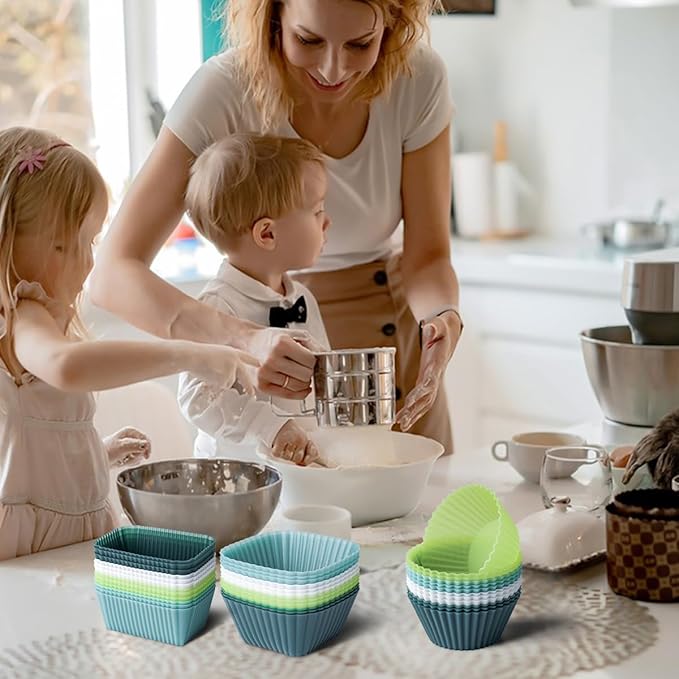 Silicone Baking Cupcake Cups Muffin Liners Nostick Cake Molds Bento Lunch Box Dividers