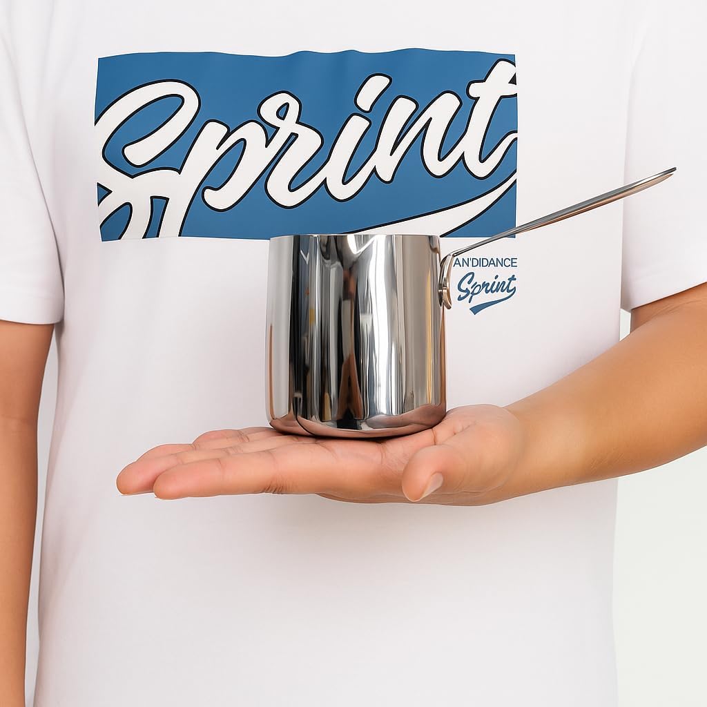 IMEEA Butter Warmer Turkish Coffee Pot Milk Warmer Pot Mini Saucepan with Spout 18/10 Tri-Ply Stainless Steel (10oz/300ml)