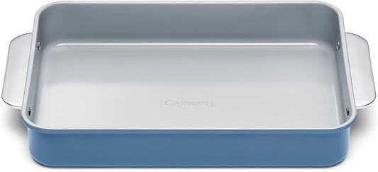 Caraway Non-Stick Ceramic 9”x13” Rectangle Pan - Naturally Slick Ceramic Coating - Non-Toxic, PTFE & PFOA Free - Perfect for Brownies, Lasagnas, and More - Slate