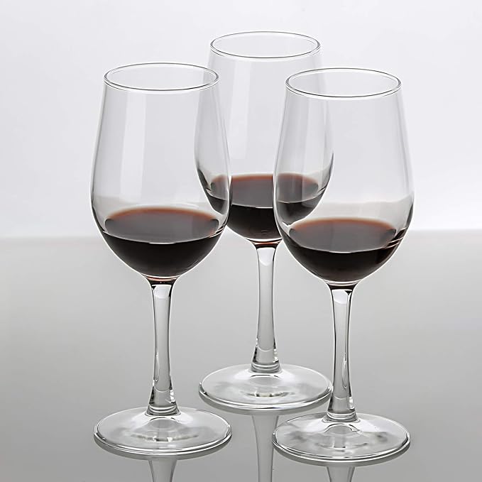 UMI UMIZILI 12 Ounce - Set of 6, All-Purpose Classic Durable Red/White Wine Glasses