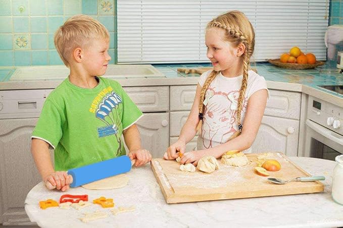 Koogel 9 Inch Mini Rolling Pin, 2 PCS Wooden Handle Rolling Pin for Kids Dough Rollers for Baking Supplies Home Kitchen