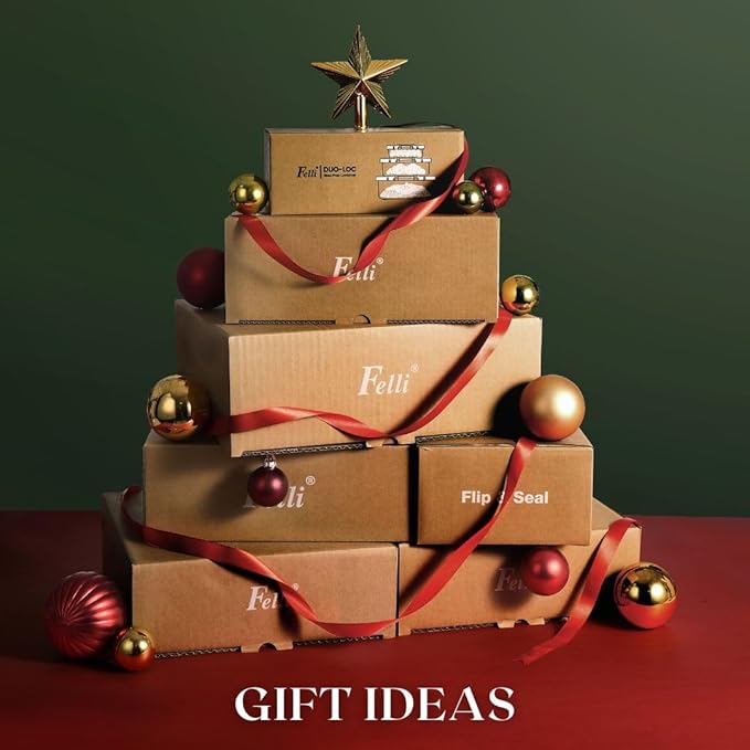 Felli Flip Tite Food Storage Containers With Lid 5" LARGE Airtight Ring Lock Flip Top, Square Acrylic Canister Jar for Rice Sugar Flour Protein Powder, Kitchen Pantry Organizer, Gift Set (1.8qt)