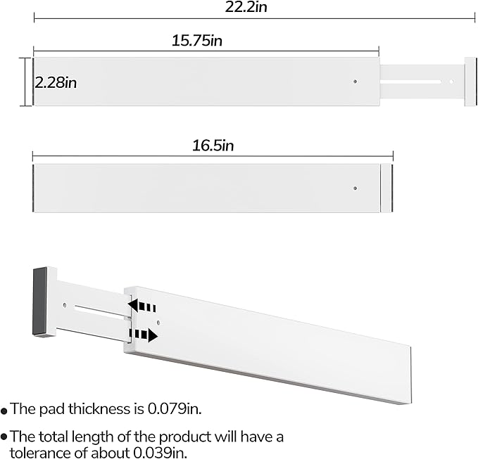 BAMEOS Drawer Dividers Bamboo Separators Organization Expandable Organizers for Kitchen Bedroom Bathroom Dresser Office 4-pack