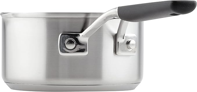 KitchenAid Saucepan with Pour Spouts, 1 Quart, Brushed Stainless Steel, 71018