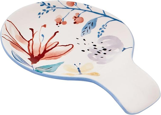 Bico Blossom Symphony Spoon Rest for Stove Top, Ceramic Spoon Holder for Kitchen Counter, Easy to Clean Coffee Spoon Rest Dishwasher Safe, Kitchen Cooking Utensil Rest for Ladles Spatula