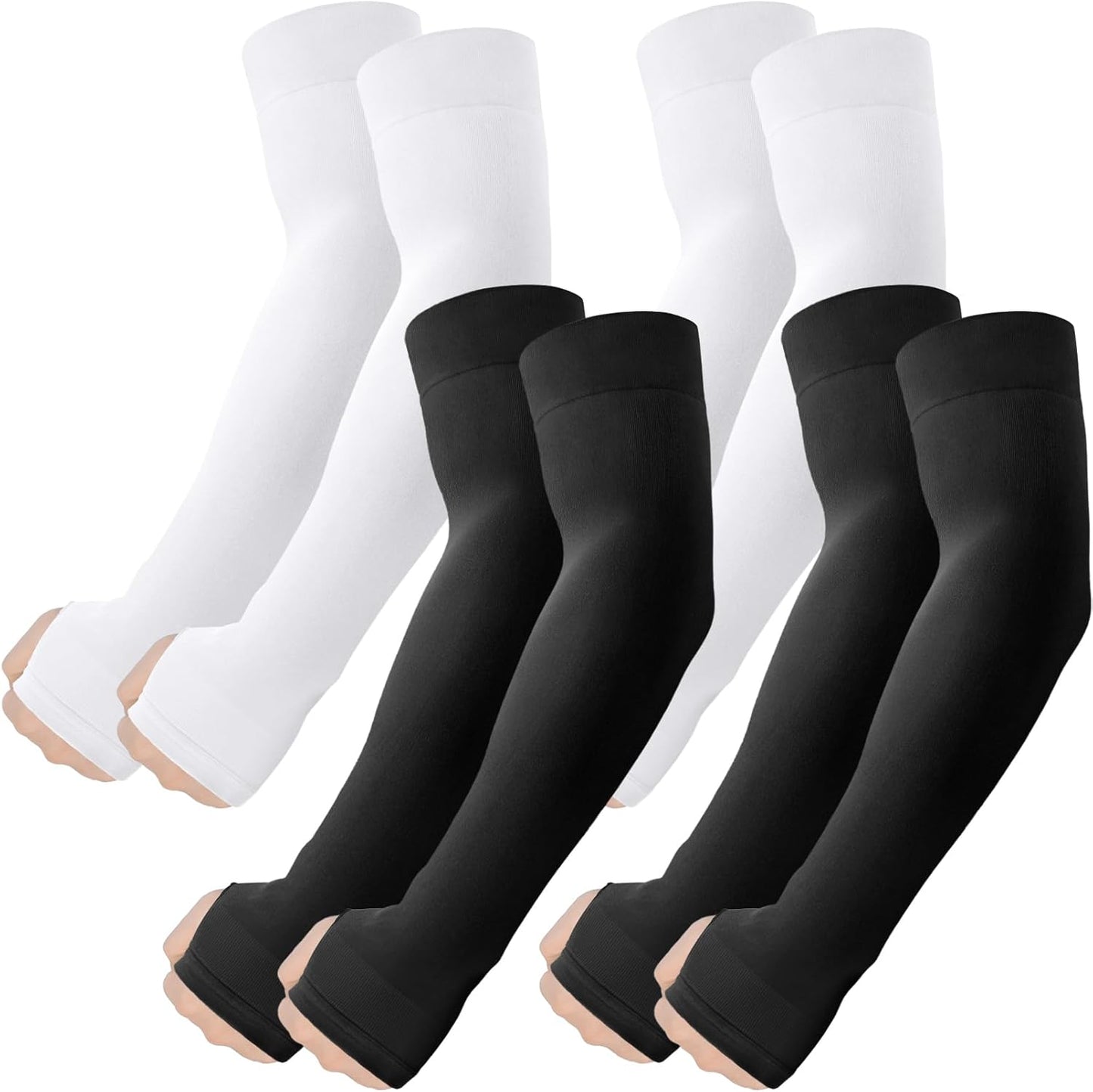 Arm Sleeves with Thumb Hole, Cooling UV Protection Compression Tattoo Cover Up for Men/Women