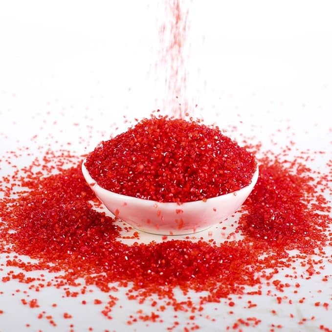 Kasvan Red Sanding Sugar Sprinkles - Edible Sugar Crystals, Baking Cake Decorations, Ice Cream Toppings cupcake Decorating, Wedding Party Chirstmas Supplies, 85g/3.2oz