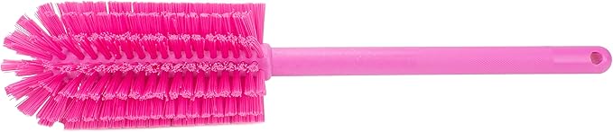 SPARTA Scrub Brush Bottle Brush, Dishwasher Safe Brush with Hanging Hole for Cleaning, Plastic, 16 Inches, Pink