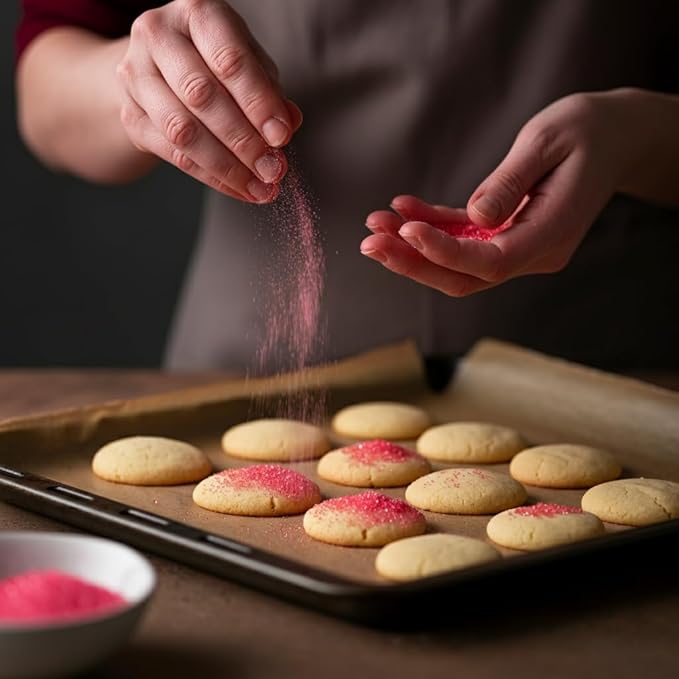 Bakerpan Red Sanding Sugar for Baking & Cookie Decorating - 5 Ounce Edible Red Sugar Sprinkles for Cookies, Cakes, Cocktails (Made In USA)