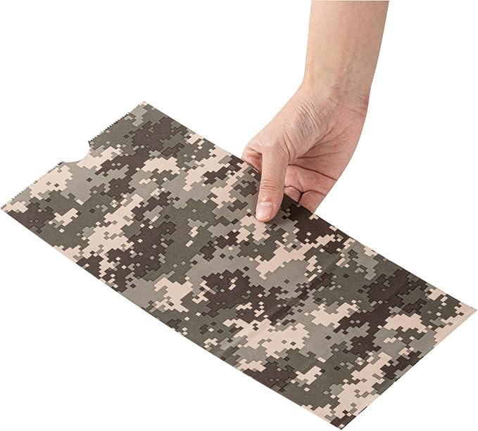 Restaurantware Bag Tek 8 LB Disposable Lunch Bags 100 Sturdy Take Out Bags - Flat Bottom Great For Restaurants Cafes And Bakeries Camouflage Paper Popcorn Bags Versatile For Grocery And More
