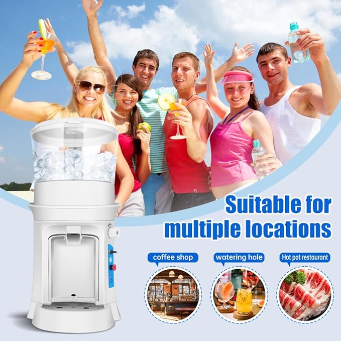 Snow Cone Machine, 400W Electric Ice Shaver Machine, Thickness Adjustable Snow Cone Maker Machine 1499LBs/hr Ice Crusher for Bar Parties Events Snack, Home and Commerical Use(13.8Qt)