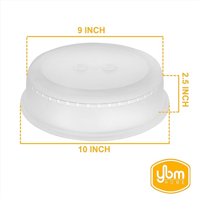 YBM Home Microwave Splatter Cover Keeps Your Microwave Spotless During Food Heating, Anti-Splatter Plate Lid Cover, BPA Free and Dishwasher Safe, 10 Inch ba291 Pack of 6