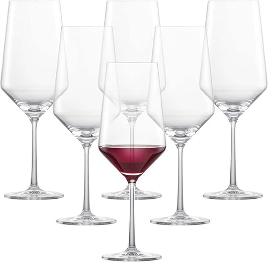 ZWIESEL GLAS Pure Bordeaux Red Wine Glass (Set of 6), Bordeaux Glasses for Red Wine, Dishwasher-Safe Tritan Crystal Glasses, Made in Germany (23 Ounce)
