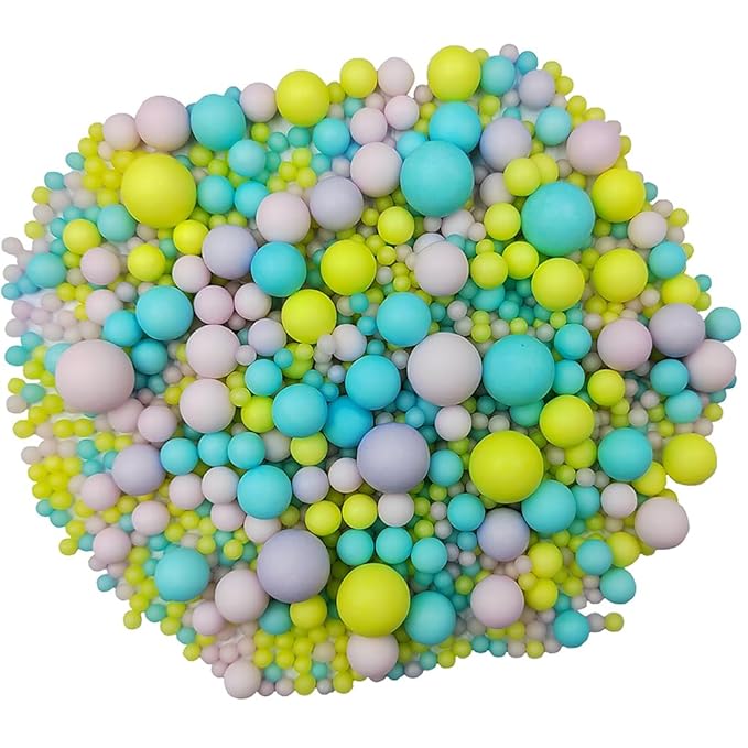 Edible Pastel Sugar Pearls Candy Sprinkles 120G/ 4.23Ounce Baking Cake Sprinkles Cupcake and Cake Topper Cookie Decorations Wedding Party Valentines Halloween Christmas Supplies