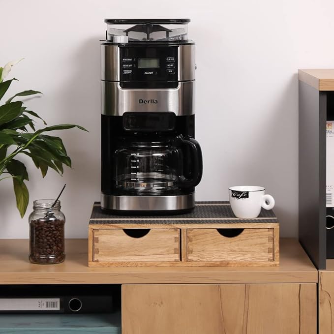 Storage Drawer Holder for Capsules Coffee Pod K-cup Organizer /2 Drawers for Counter Organization for Kitchen Utensil Storage Home Decor Office Supplies- Coffee Brewer Accessories Wood 1D2C-LT