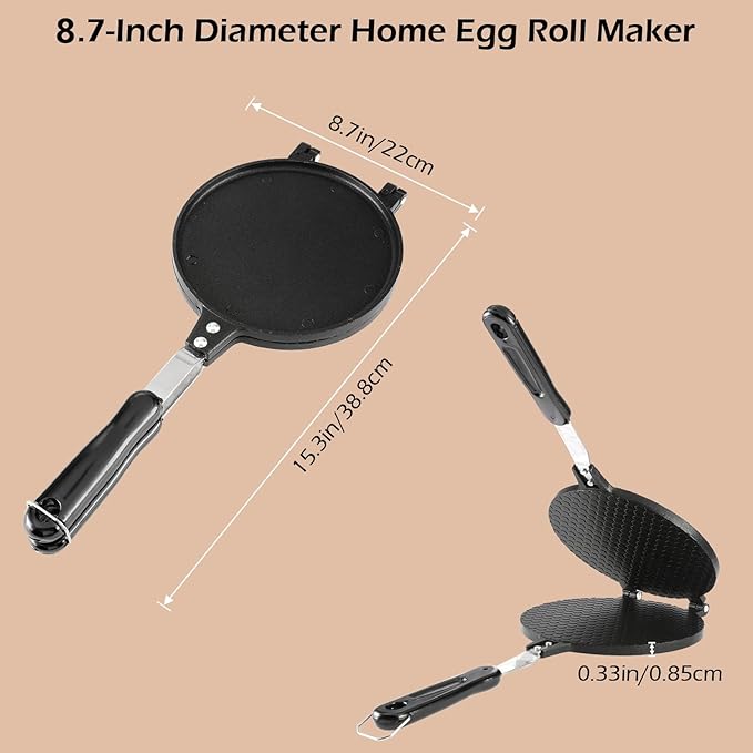 Dyna-Living Waffle Cone Maker Ice Cream Cone Maker 8.6 inches Household Waffle Bowl Maker Non-stick Egg Roll Maker for DIY Ice Cream Waffle Cone Desserts
