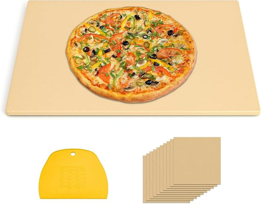 Extra Large Pizza Stone 22" x 14",Rectangular Pizza Grilling/Baking Stone 22 Inch,Industrial Commercial Home Oven Stone,Ideal for Grilling Baking Several Pizzas Bread