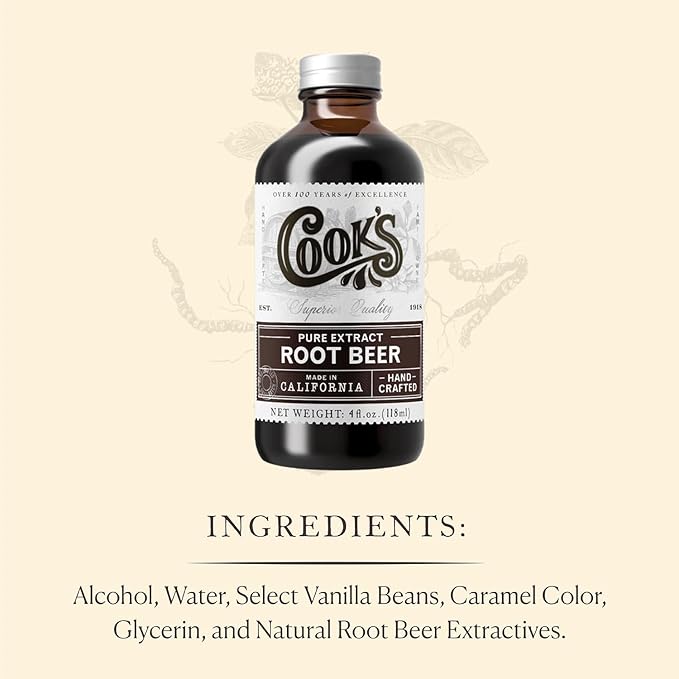 Cook's, Root Beer Extract Flavoring, For Root Beer Making and Baking, 16 Ounce