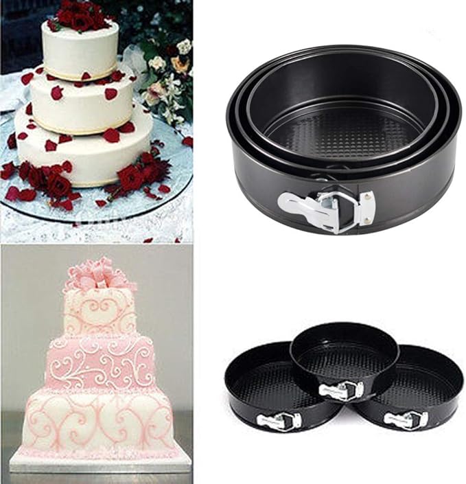Falytemow Nonstick Springform Pan with Removable Bottom 3 Pieces Cake Molds of Round Leakproof Cheesecakes Pan Bakeware Set