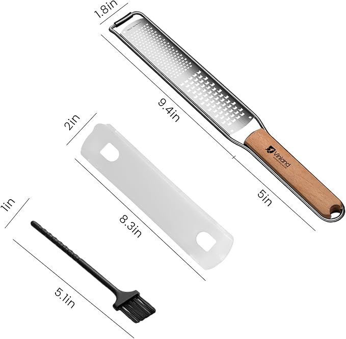 Citrus Lemon Zester & Cheese Grater (Razor-Sharp Stainless Steel Blade & Protect Cover) For Citrus, Parmesan Cheese, Lemon, Ginger, Garlic, Chocolate, Nutmeg, Vegetables and Fruits - Dishwasher Safe