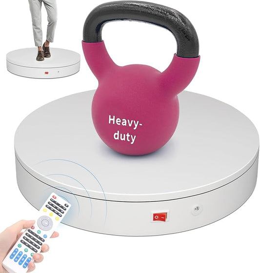 15.8In Remote Motorized Electric Turntable Rotating Display Stand Rotating Platform Photography Turntable motorized lazy susan base giratoria para for Photography,3D Scanner,(Load Range:132~400lbs)