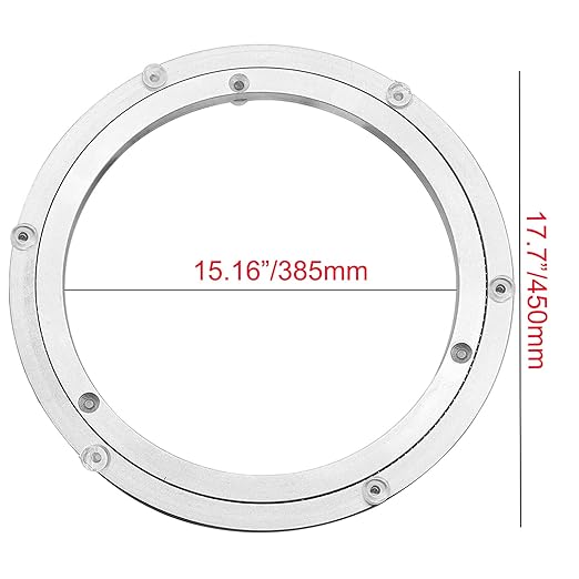 Aluminium Alloy Turntable Bearing, Heavy Duty Swivel Turntable Lazy Susan Rotating Bearing Turntable Round Dining Table Smooth Swivel Plate Hardware (450mm - 18inch)