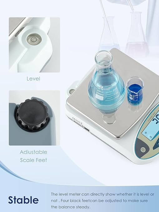 CGOLDENWALL Lab Scale 5kgx0.1g Digital Precision Scale Electronic Balance Laboratory Weighing Industrial Scale Kitchen Counting Scale Scientific Scale Calibrated (5kg, 0.1g)