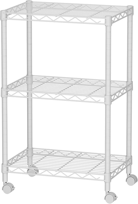 SINGAYE 3 Small Wire Shelves Kitchen Pantry Close Home Organizers and Storage Bathroom Shelf Laundry Room Organization Adjustable Book Metal Garage Shelving Unit