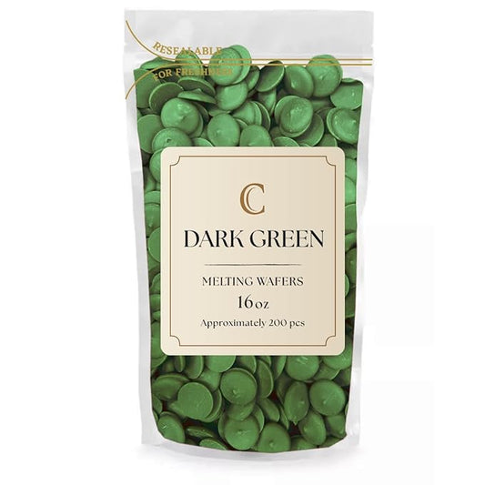 KIDU Dark Green Chocolate Melting Wafers 16 Ounces Bulk Perfect For Dipping, Deserts, Baking And More - 1 Pound