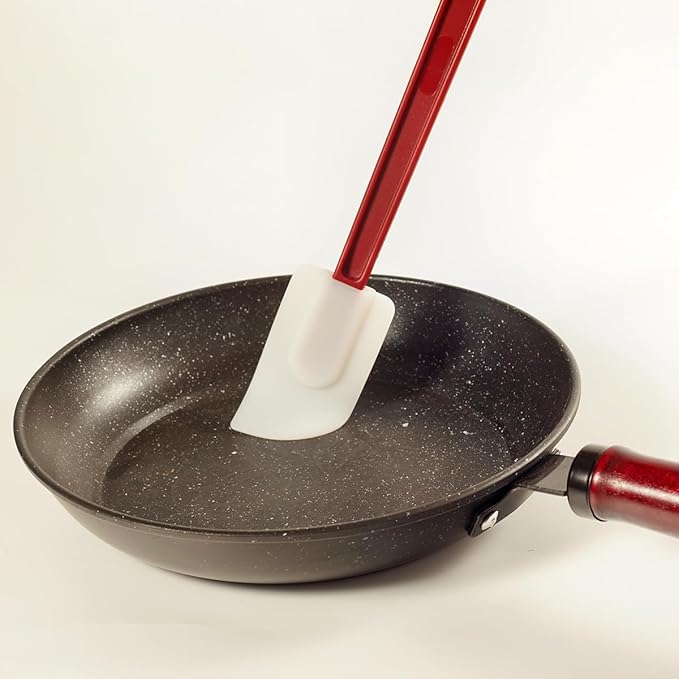 Commercial Grade Silicone Rubber Spatula Set, High Heat Spatula Scrapers 14 Inches, Commercial Spatula for Cooking, Rubber Spatula Set Resistant to 500℉ (2 Scrapers 14"/M)