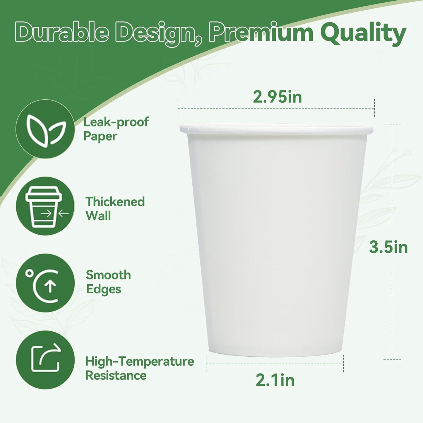 Disposable Cups, 200 Pack 8 Oz Paper Cups, Disposable Coffee Cups 8 Oz, Hot Cups Tea Cups Water Cups for Home Office Travel Party