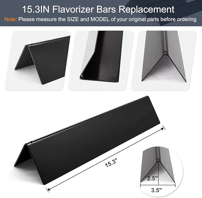 Criditpid Grill Replacement Parts for Weber Spirit 200 & Spirit II 200 with Front Control, 7635 Flavorizer Bars & 69785 Grill Burner Pipe Tubes Kit for Weber Spirit E210, E220, S210, S220 Grills