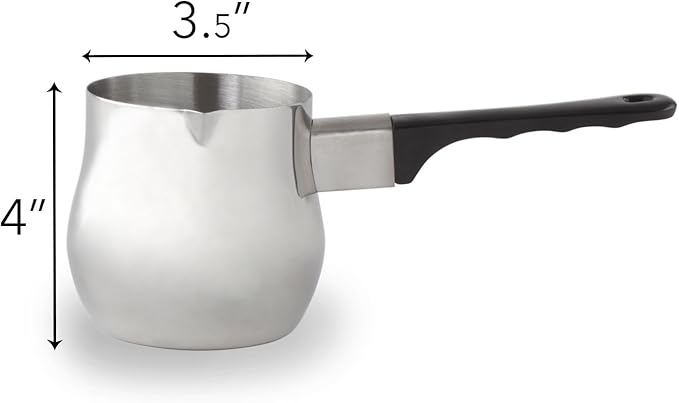 Imperial Home Turkish Coffee Pot Warmer Set, Stainless Steel Tea Pot, Espresso Warmer for Stovetop, Milk Frother, Butter Maker, Mini Melting Pot, Coffee Decanter & Carafe, 3 Pot Set