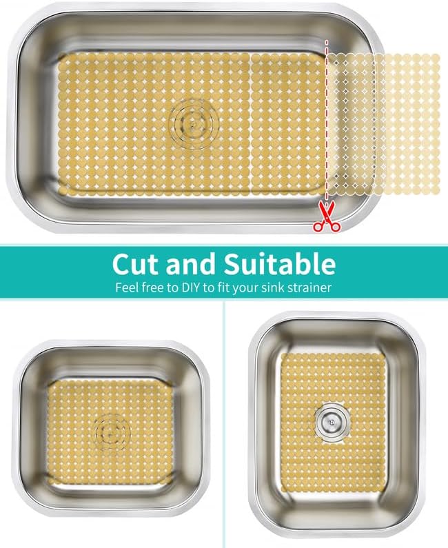 Bligli 2-Pack Kitchen Sink Mat: PVC Eco-Friendly Adjustable Sink Protector | Sink liner Pad | Dish Drying Mats, Easy to Clean & DIY Cut | 15.7 x 11.8 inch (Brown)