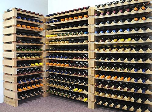 sfDisplay.com,LLC. Modular Wine Rack Beechwood 40-120 Bottle Capacity 10 Bottles Across up to 12 Rows Newest Improved Model (60 Bottles - 6 Rows)